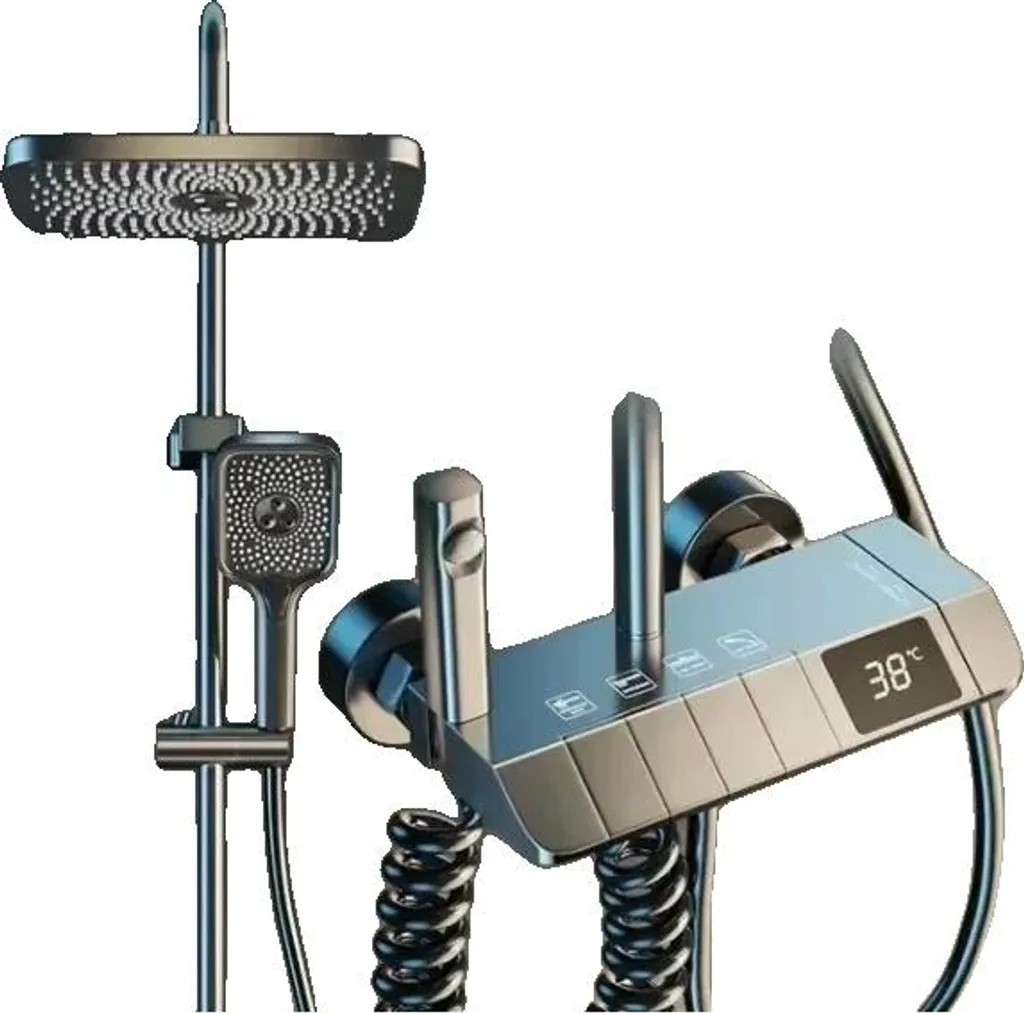 Douche thermostatique grise numérique : fini les variations de chaleur