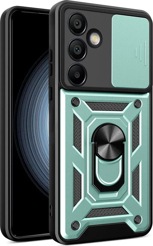 Cover Antishock Samsung M55 Verde: Protezione Militare con Supporto