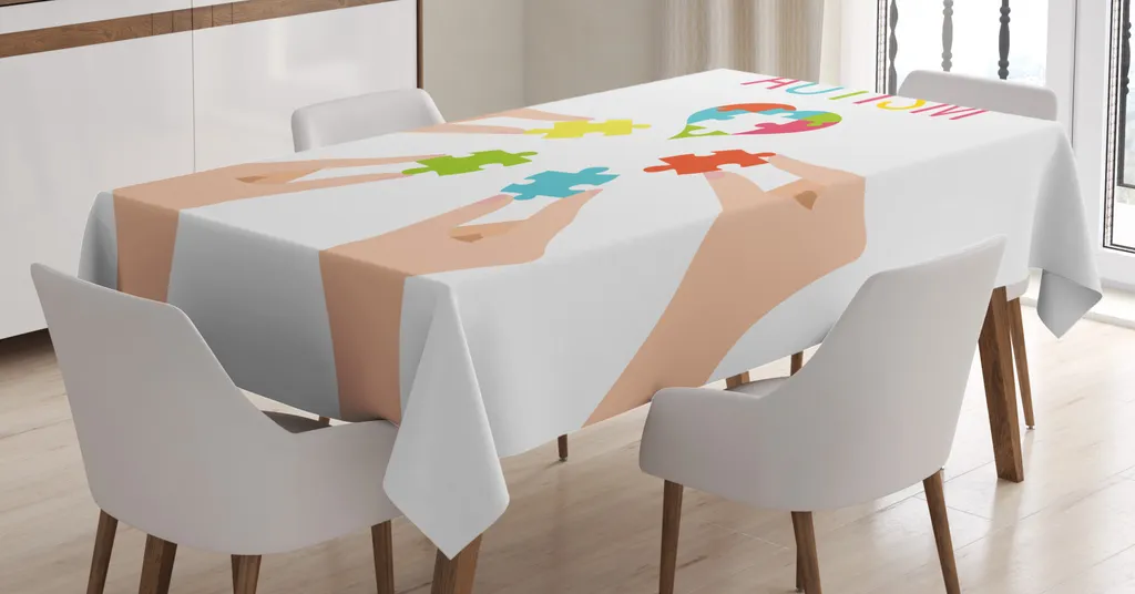 Tovaglia Autismo ABAKUHAUS 140x170cm Impermeabile e Antimacchia Multicolore