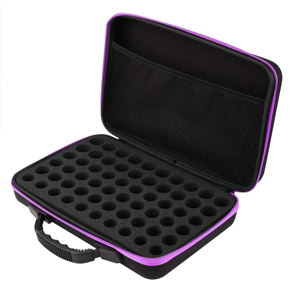 Mallette huiles essentielles antichoc 60 places, coque EVA violette