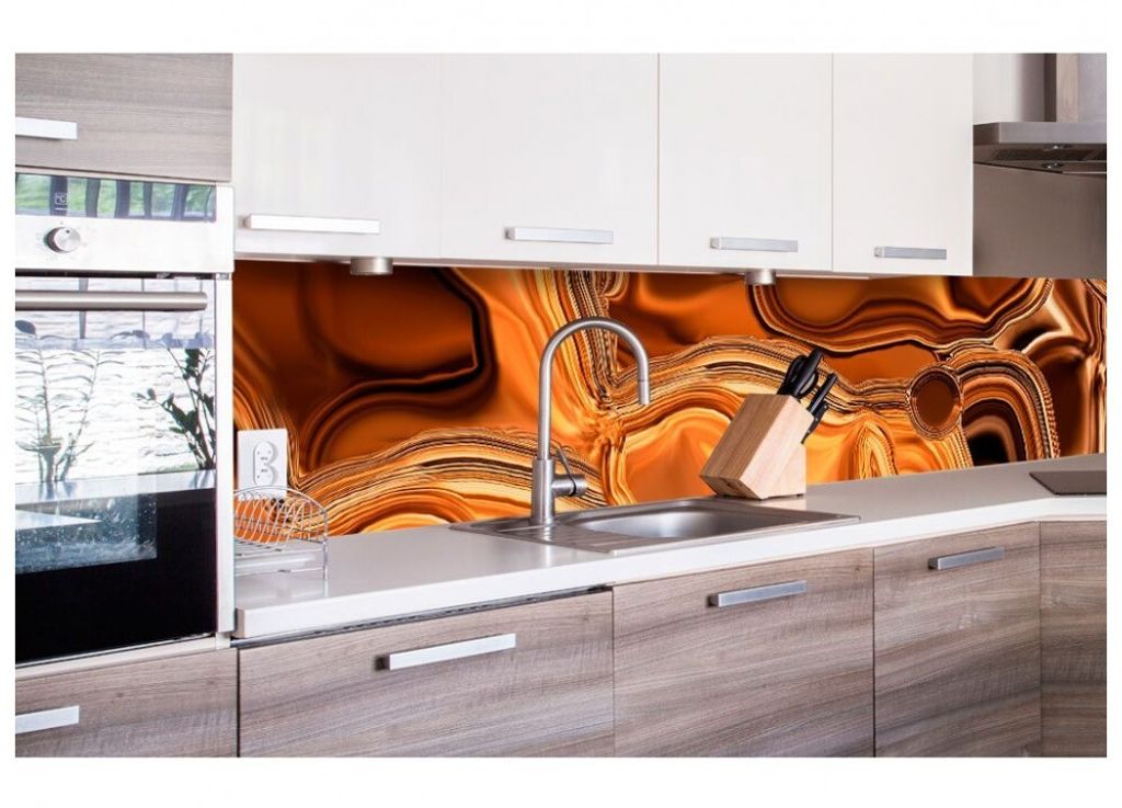 Küchenrückwand Folie selbstklebend FLÜSSIGE BRONZE 260 x 60 cm - Klebefolie - Dekofolie - Spritzschutz für Küche -