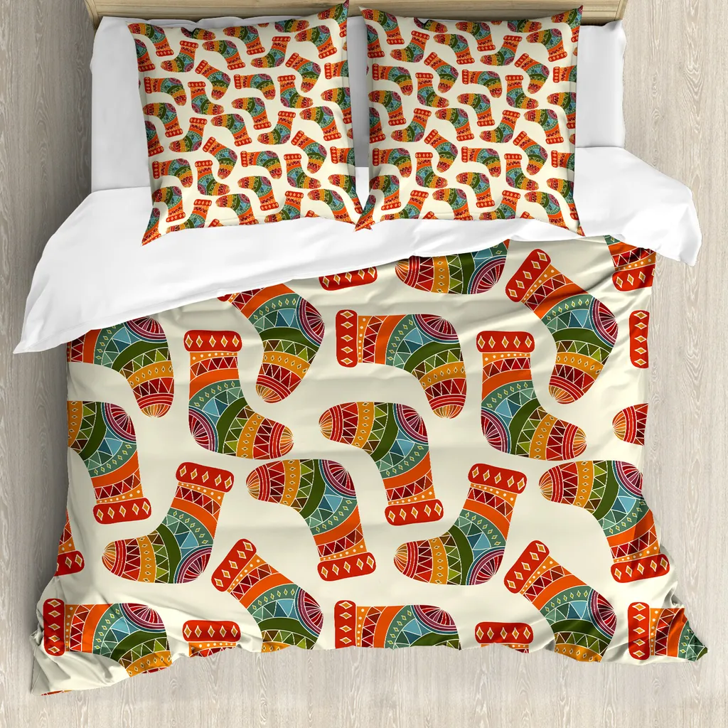 Housse de Couette Anti-Acariens et Hypoallergénique 155x220 Motif Tricot