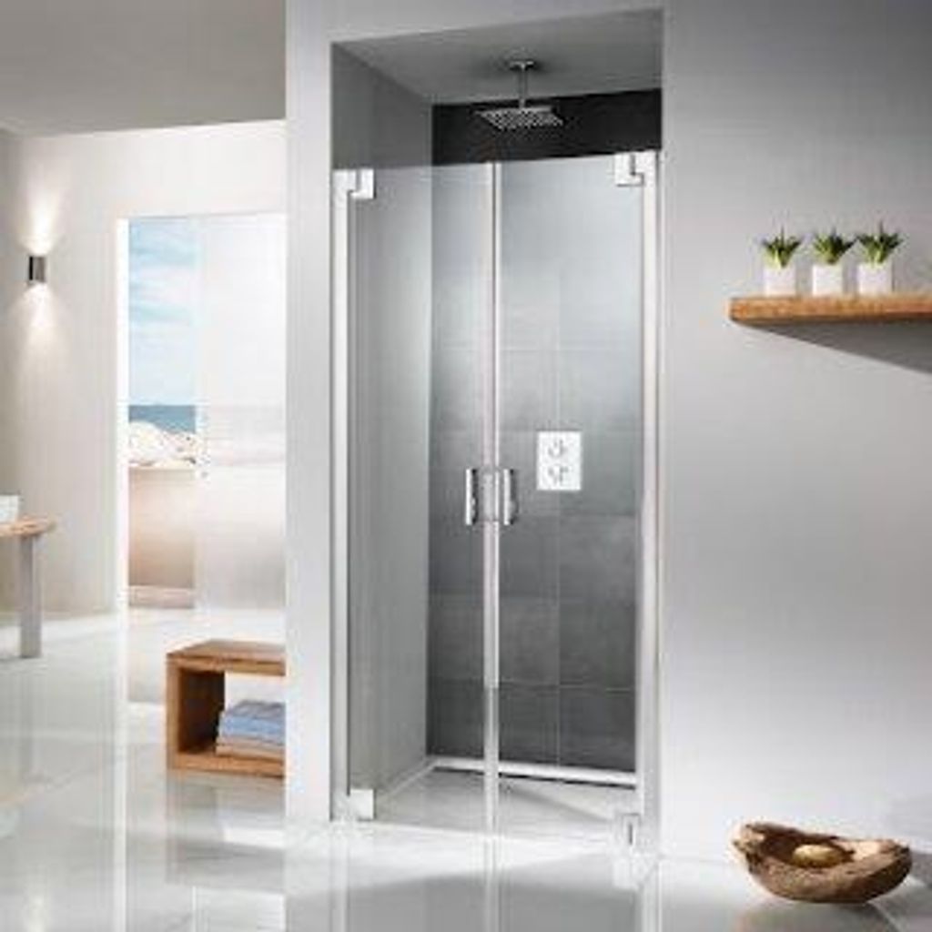 HSK 2107075-41-500 K2P Pendeltür Nische 750x2000mm Chromoptik Klar Hell mit Edelglasbeschichtung