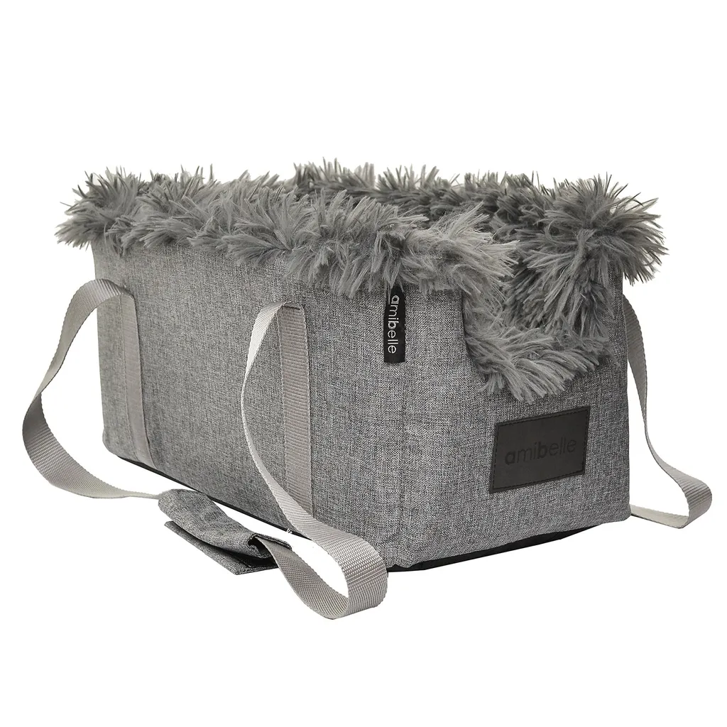Siège auto chien gris déhoussable - Panier console centrale Locky