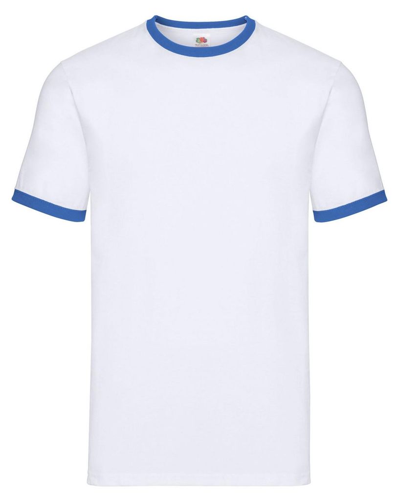 Fruit of the Loom - "Ringer" T-Shirt für Herren FK3029 (XXL) (Weiß/Königsblau)