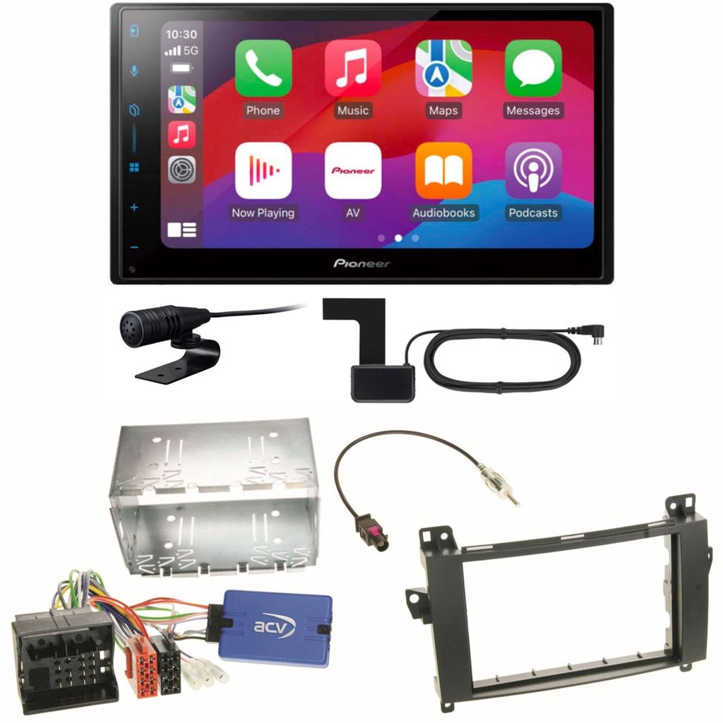 Pioneer SPH-DA77DAB Android Auto Einbauset für Mercedes A W169 B Klasse W245