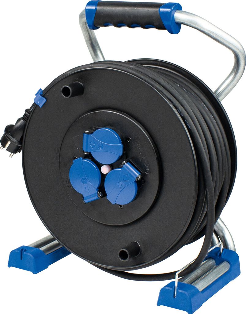 as-Schwabe Kunststoff-Kabeltrommel 25m Verlängerungskabel 3G1,5 230V 16A IP44