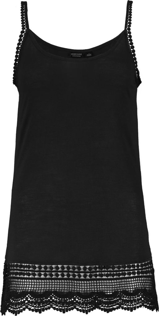 Eight2Nine Spaghetti Kleid-Top mit Häkelsaumdetails Größe: S