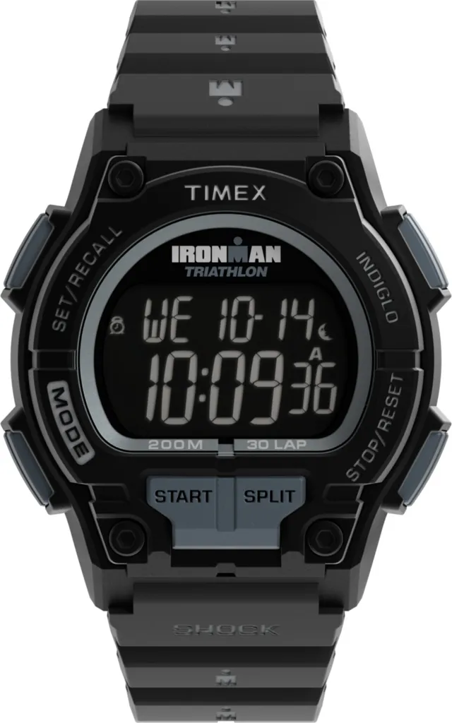 Montre digitale homme pour le sport avec grand écran et bracelet noir