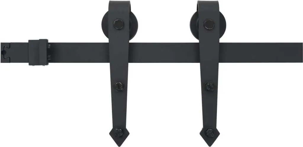 Rail coulissant 183 cm acier noir vidaXL : solution pour porte bruyante