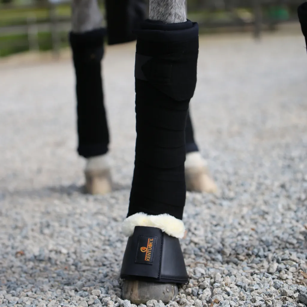 Bandages de repos Kentucky pour protection des tendons en laine noir