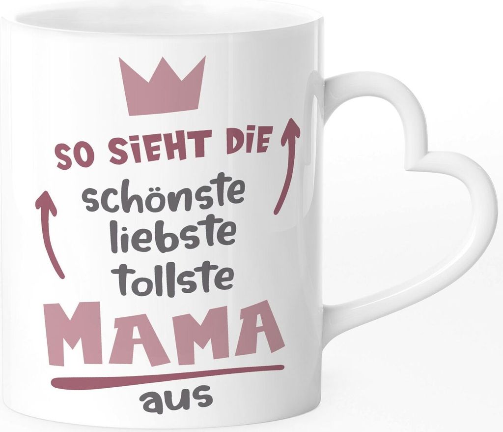 Kaffee-Tasse So sieht der/die stärkste liebste tollste Papa/Mama aus Geschenk zum Vatertag Muttertag Danke sagen SpecialMe Papa weiß Herz-Tasse