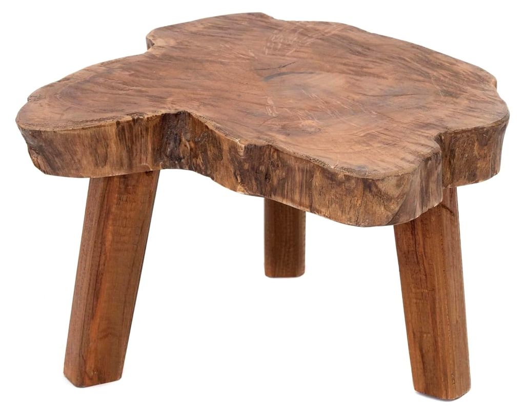Pflanzenhocker Slice | Massivholz | Beistelltisch aus Baumscheibe, Blumenhocker, Baumstamm Holzschemel, kleiner Blumentisch, Kaffeetisch Natur