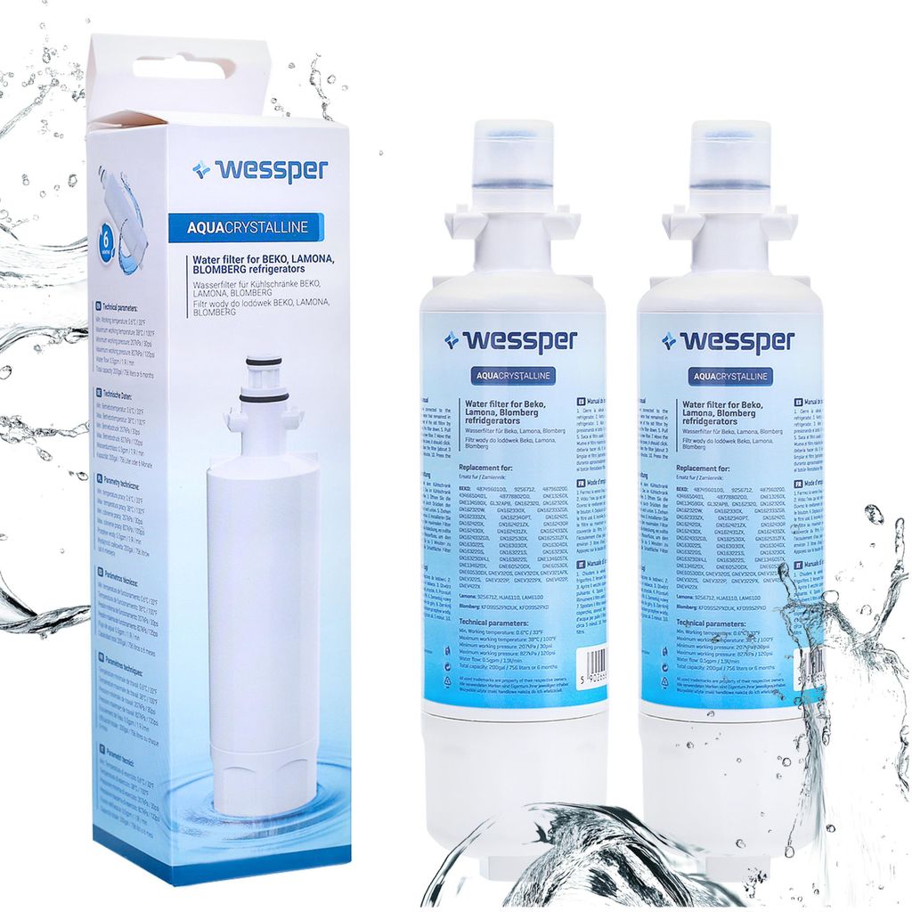 Wessper 2x wewnętrzny filtr do lodówki – kompatybilny z Zdjęcie produktu 