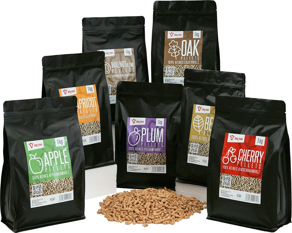 BBQ-Toro Grillpellets Set | 7 Sorten à 1 kg | aus 100% Holz Produktbild 