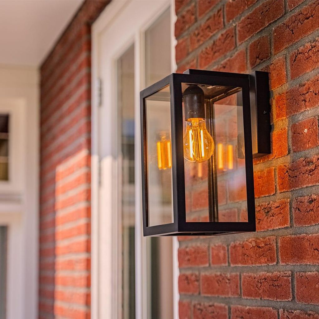 hoftronic Wandleuchte Brooks dimmbar E27 Fassung max 60W IP44 Schwarz