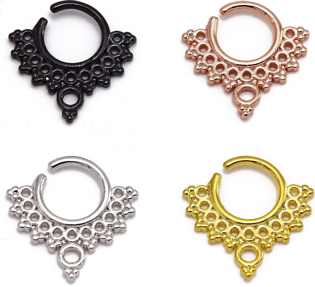 Karisma Titan G23 Septum Ring Nasenring Nasenpiercing- 1,2x8mm hfs-78 - Schwarz