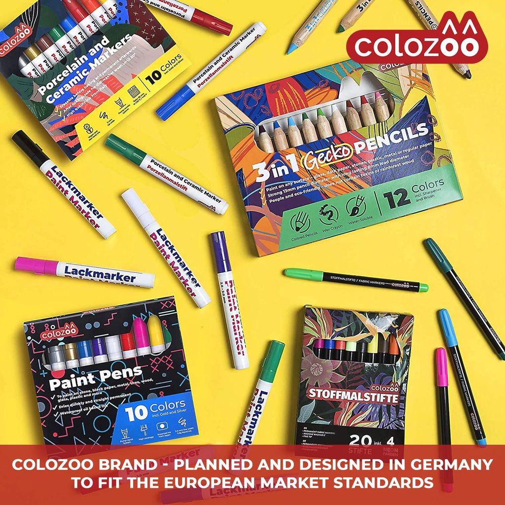 colozoo Porzellanstifte Spülmaschinenfest | 10 leuchtende Produktbild 12
