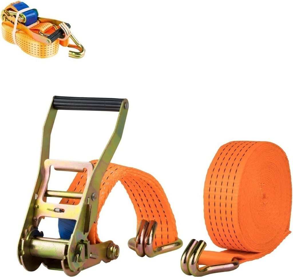 Safetytex 2x Spanngurt 4 Meter 50mm 4000kg 2tlg LKW Anhänger Zurrgurt orange