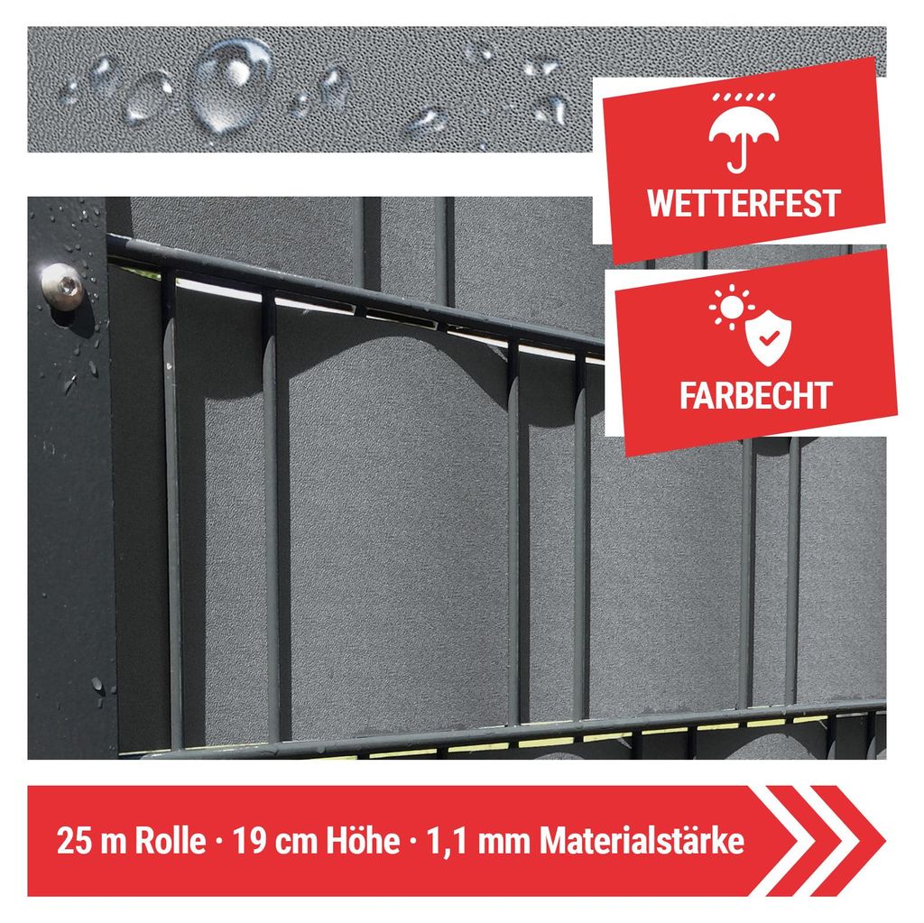 Arvotec Sichtschutzstreifen | 25m Rolle, Fenstergrau | Produktbild 