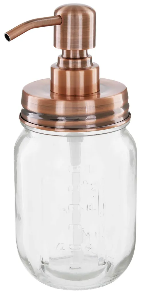 Distributeur de savon Mason Jar 473 ml avec pompe en inox cuivre vintage