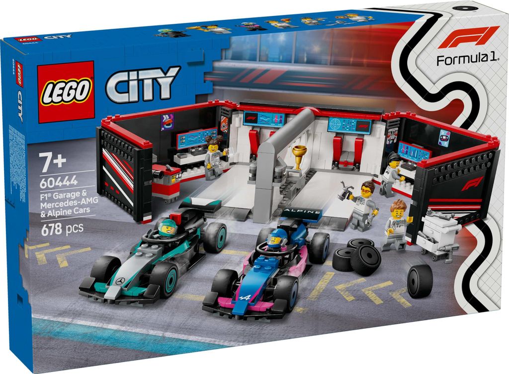 LEGO® City 60444 F1® Garage mit Mercedes-AMG & Alpine Produktbild 