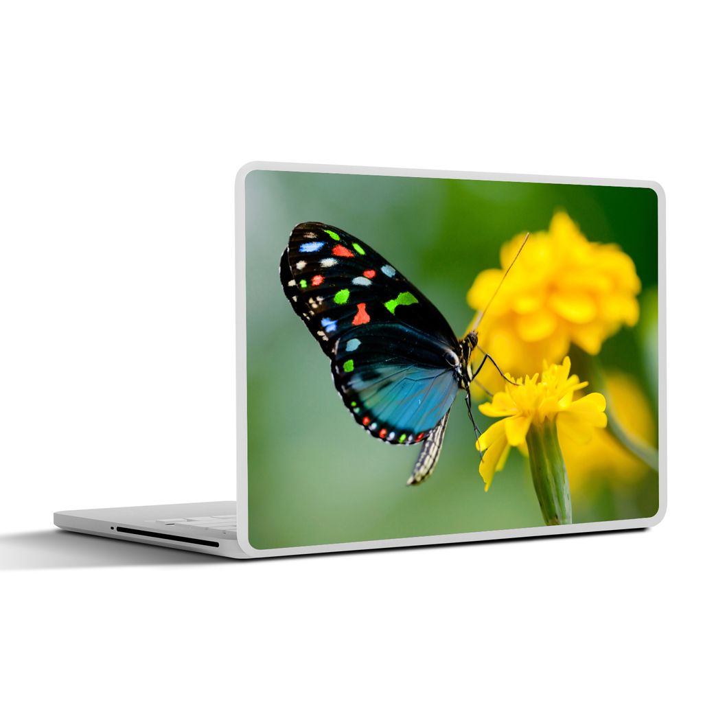 MuchoWow Laptop Aufkleber Sticker Cover Schmetterling - Blume - Tier - Insekt 25x18 cm - Laptop-Deko