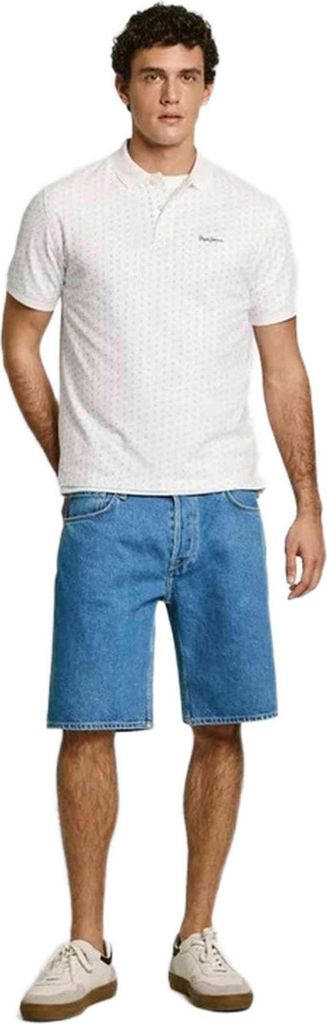 Pepe Jeans Short Sleeve Polo PM542244-800 in White color size small