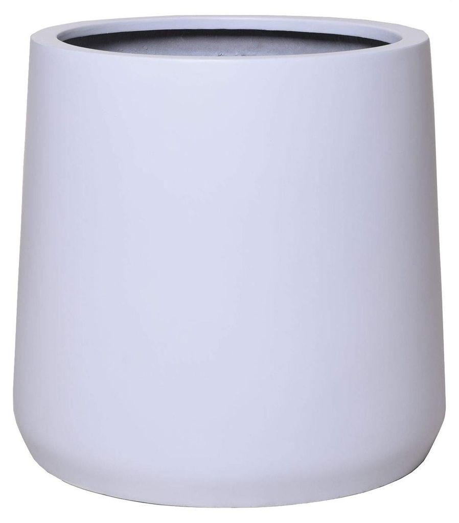 VIVANNO Blumentopf Fiberglas VEKRA Rund, Weiß matt - 55x50 Produktbild 