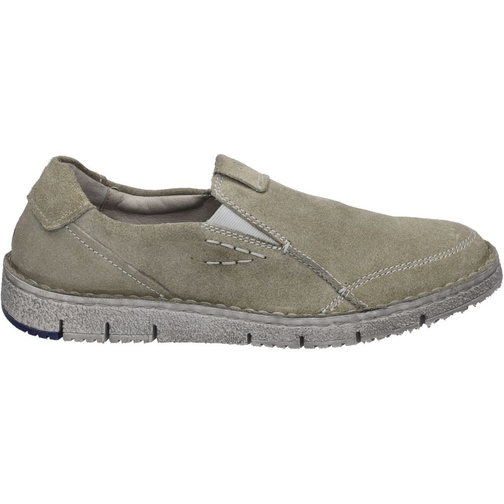 Josef Seibel Ruben 27 Herren-Slipper – Hellgrau Aus Nubukleder, Mit Rubflex-Sohle & Wechselfußbett