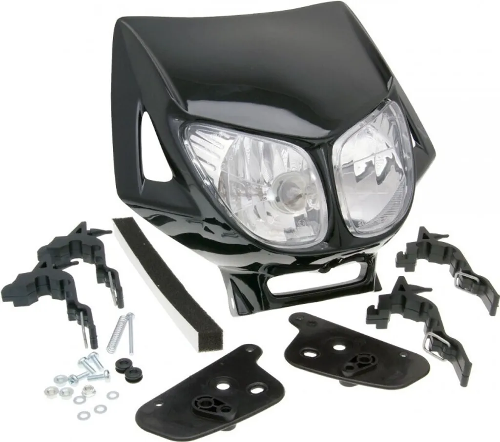 Masque de phare Enduro double optique noir : réparez votre éclairage