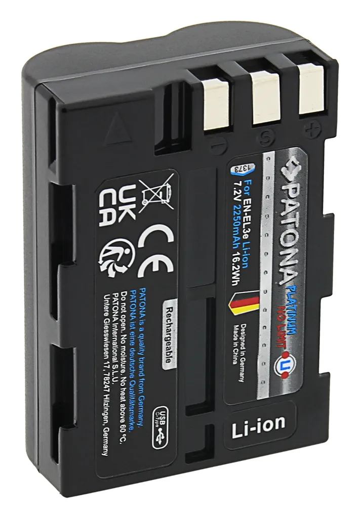 Batterie EN-EL3E 2250mAh Platinum : Technologie USB-C pour reflex Nikon D