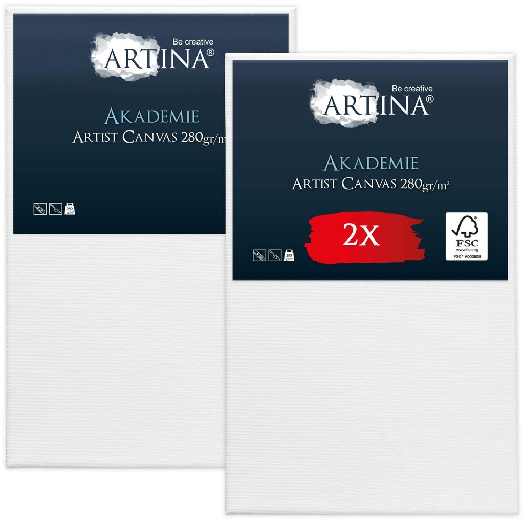Artina Keilrahmen Leinwand Akademie, 60x80cm, 2er Set