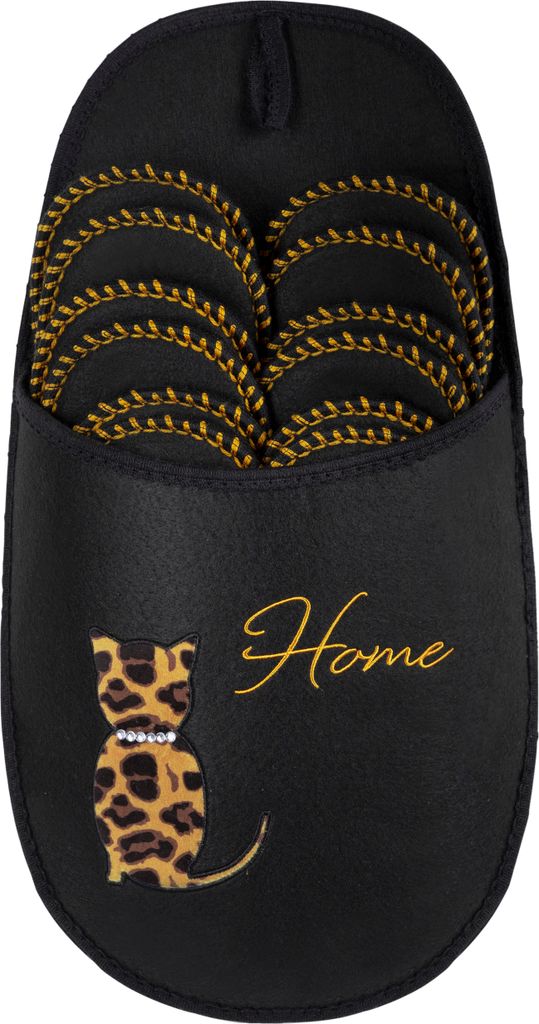ONVAYA® ABS Gästepantoffel | Home Leo Katze | 6er Set | Produktbild 