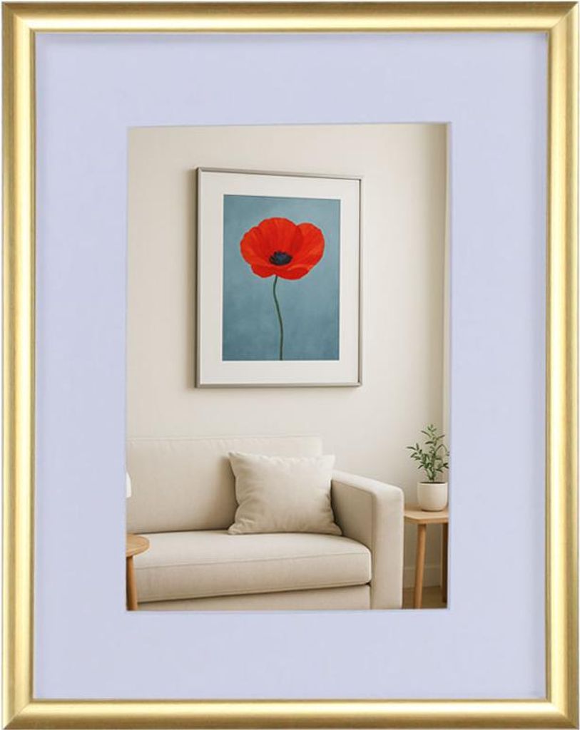New Lifestyle Kunststoff Bilderrahmen mit Passepartout & Produktbild 