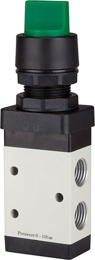 Riegler 3/2-Wegeventil, manuell »M3 « Drehhebel k., NC, monost. G1/4, grün