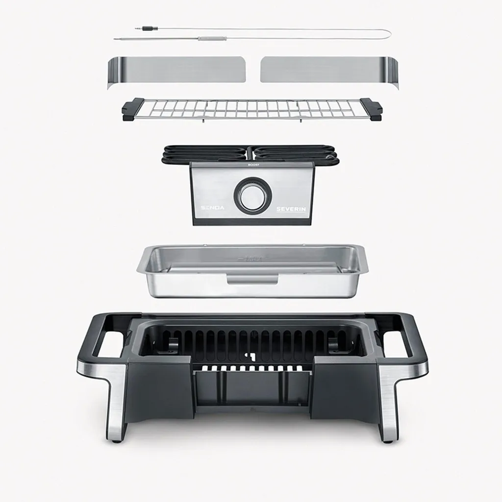 Severin PG 8118 SENOA Barbecue Électrique de Table 3000W avec Stand