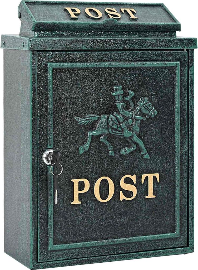 vidaXL Wandmontierter Briefkasten Grün 29 x 13 x 41 cm Produktbild 