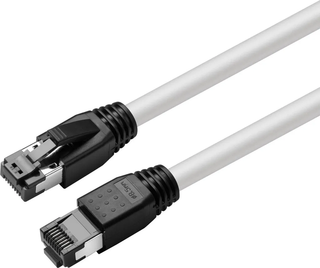 Câble Ethernet Cat8.1 S/FTP 40Gbps 2000MHz Microconnect 10m Blanc