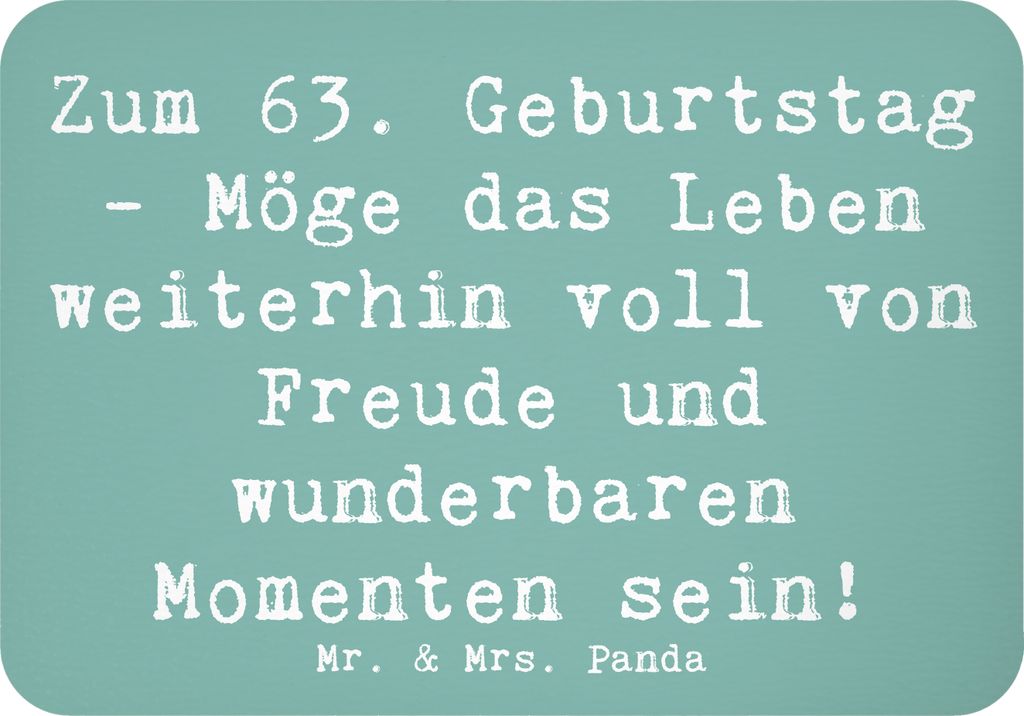Mr. & Mrs. Panda magnet Spruch 63. Geburtstag Freude - Meeresbrise - Geschenk, Pinnwandmagnet, Geburtstagsgeschenk, Kühlschrankmagnet, Zum, einzig...