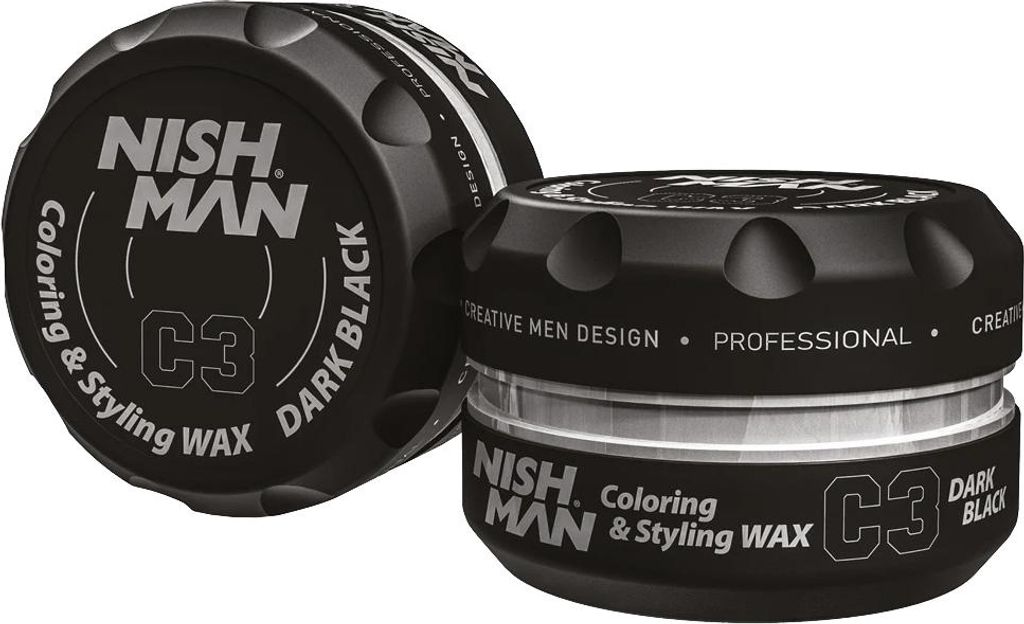 Two jars of hair styling wax are shown against a white background.