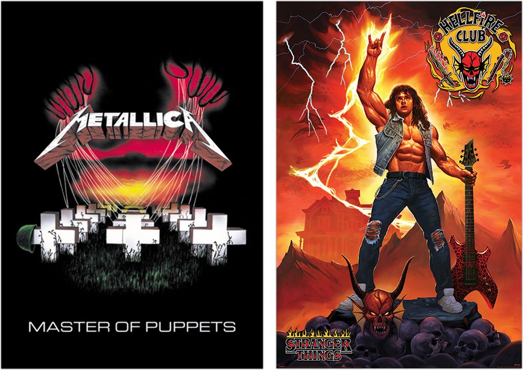 Metallica& Eddie Munson Poster 2-er Set 61 x 91,5 cm