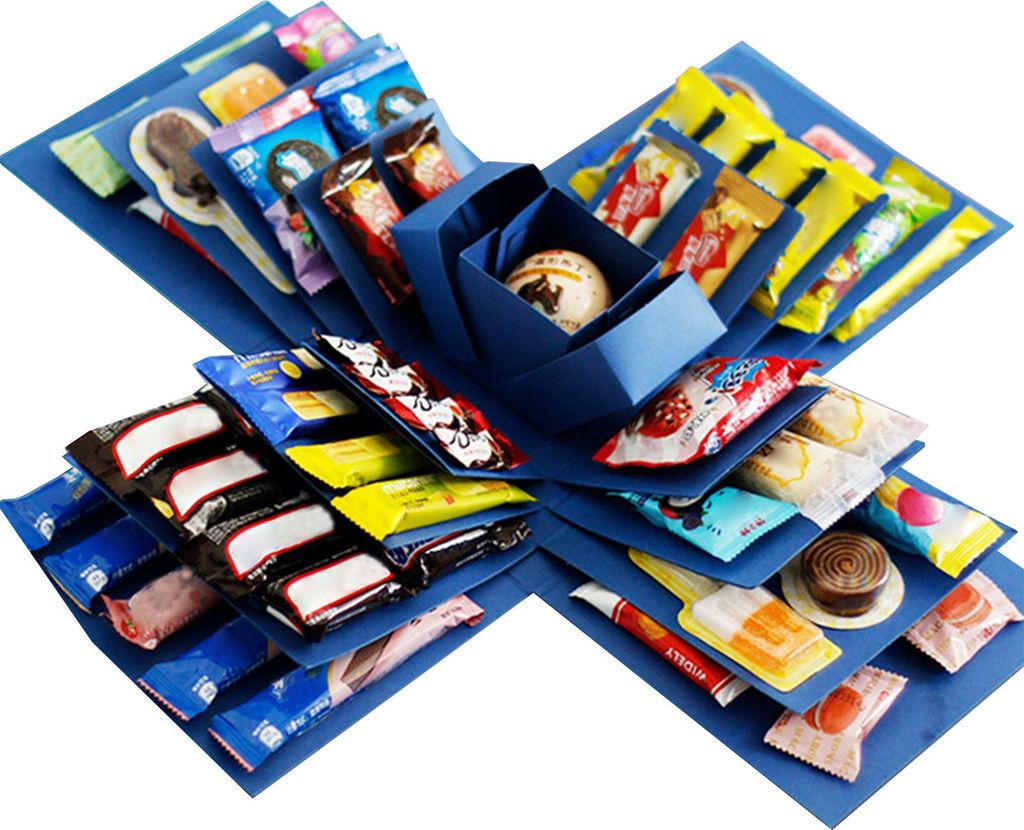 Explosions-Geschenkbox, 5-lagige Snack-Explosionsbox, DIY-Scrapbooking-Box für Jahrestag, Geburtstag, Valentinstag, Hochzeitsgeschenk