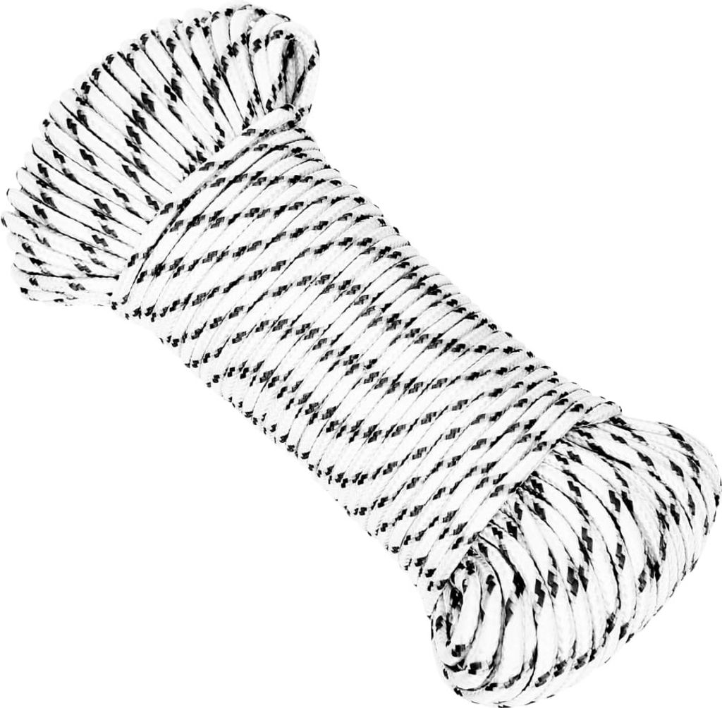 The Living Store Bootsseil Geflochten Weiß 3 mmx500 m Polyester