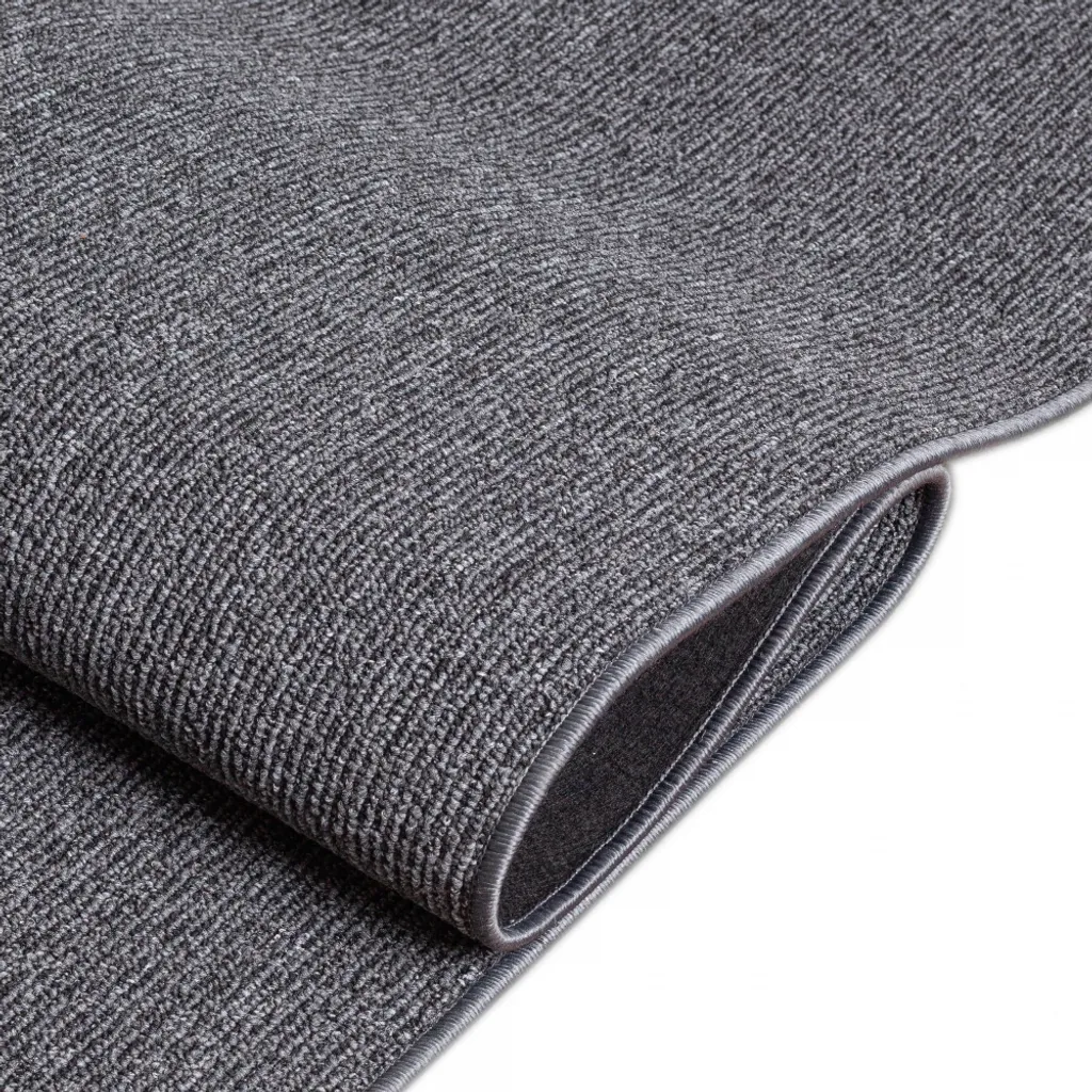 Grand tapis de salon anthracite tissage plat 240x340 cm style épuré