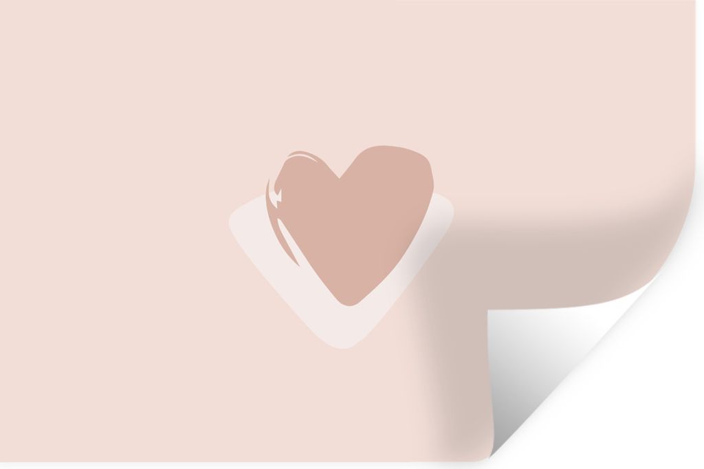 MuchoWow Wandtattoo Wandsticker Wandaufkleber Sommer - Herz - Rosa 60x40 cm Selbstklebend und Repositionierbar - Wierderverwendbar - Selbstklebend