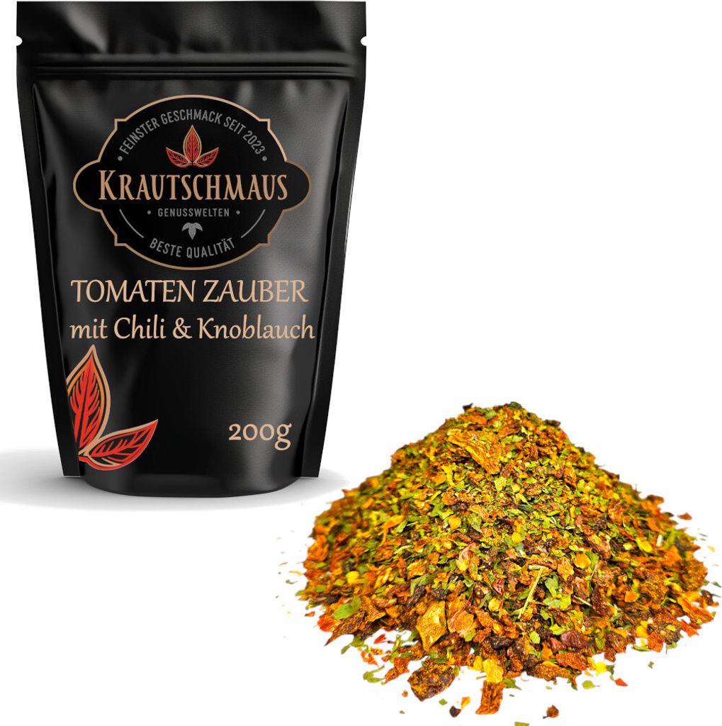 200g Tomaten Zauber mit Cayenne, Chili & Knoblauch von Krautschmaus, schonend getrocknet, voller Geschmack