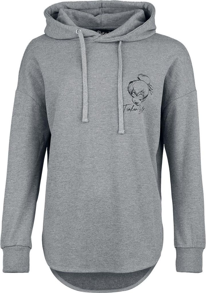 Tinker Bell Kapuzenpullover Damen Sketch grau meliert S