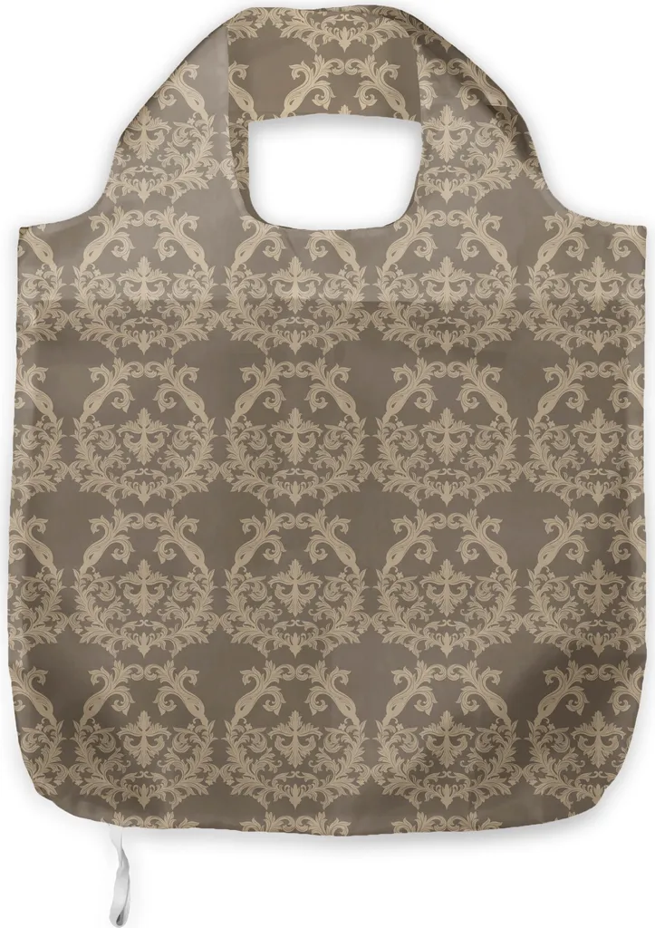 ABAKUHAUS Borsa Tote Flora Barock Tortora - Shopper Tessuto Elegante