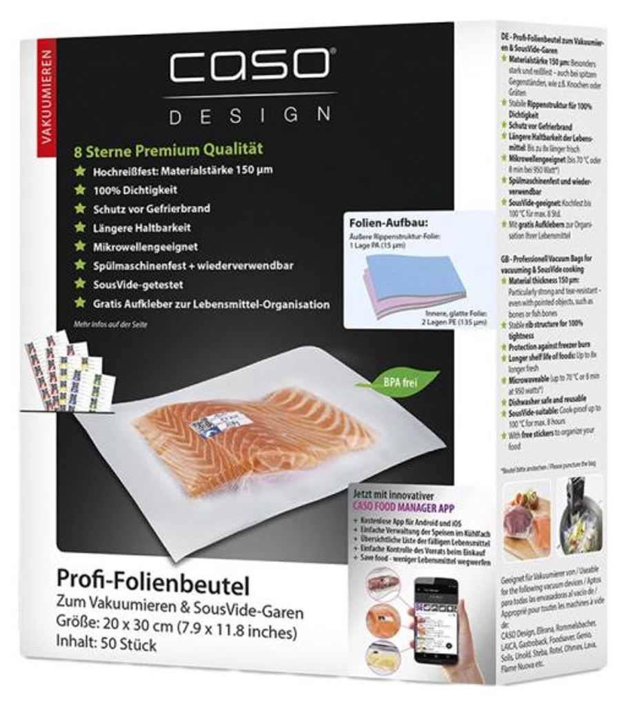 CASO Profi- Sacs en plastique 20x30cm, 50 pièces, très Image du produit 
